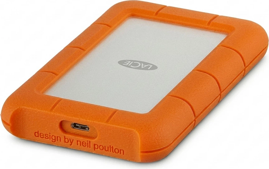 Hard disk ekstern LaCie Rugged 4TB, USB-C, USB 3.2 Gen 1, portokalli/argjend