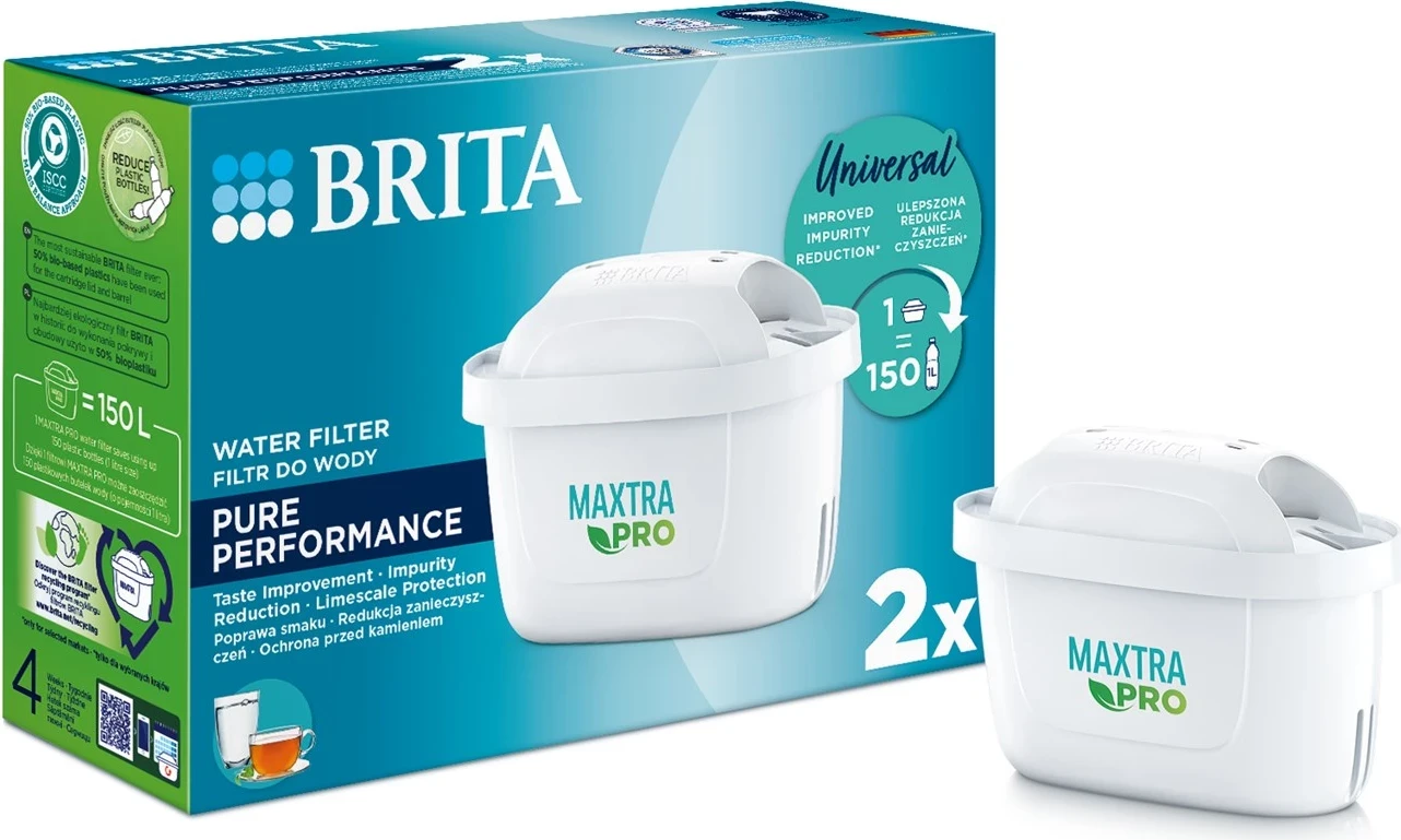Filtrat e ujit Brita MX+ Pro Pure Performance, 2 copë, të bardhë