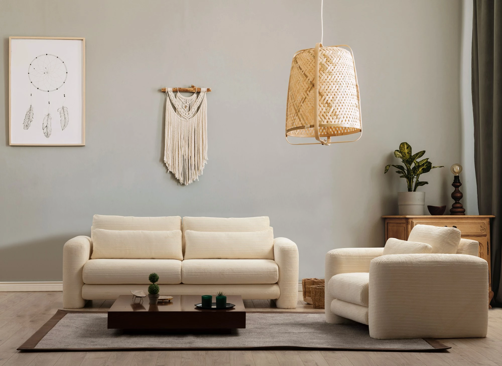 Divan dy ulëse, Atelier del Sofa, Lily, bezhë