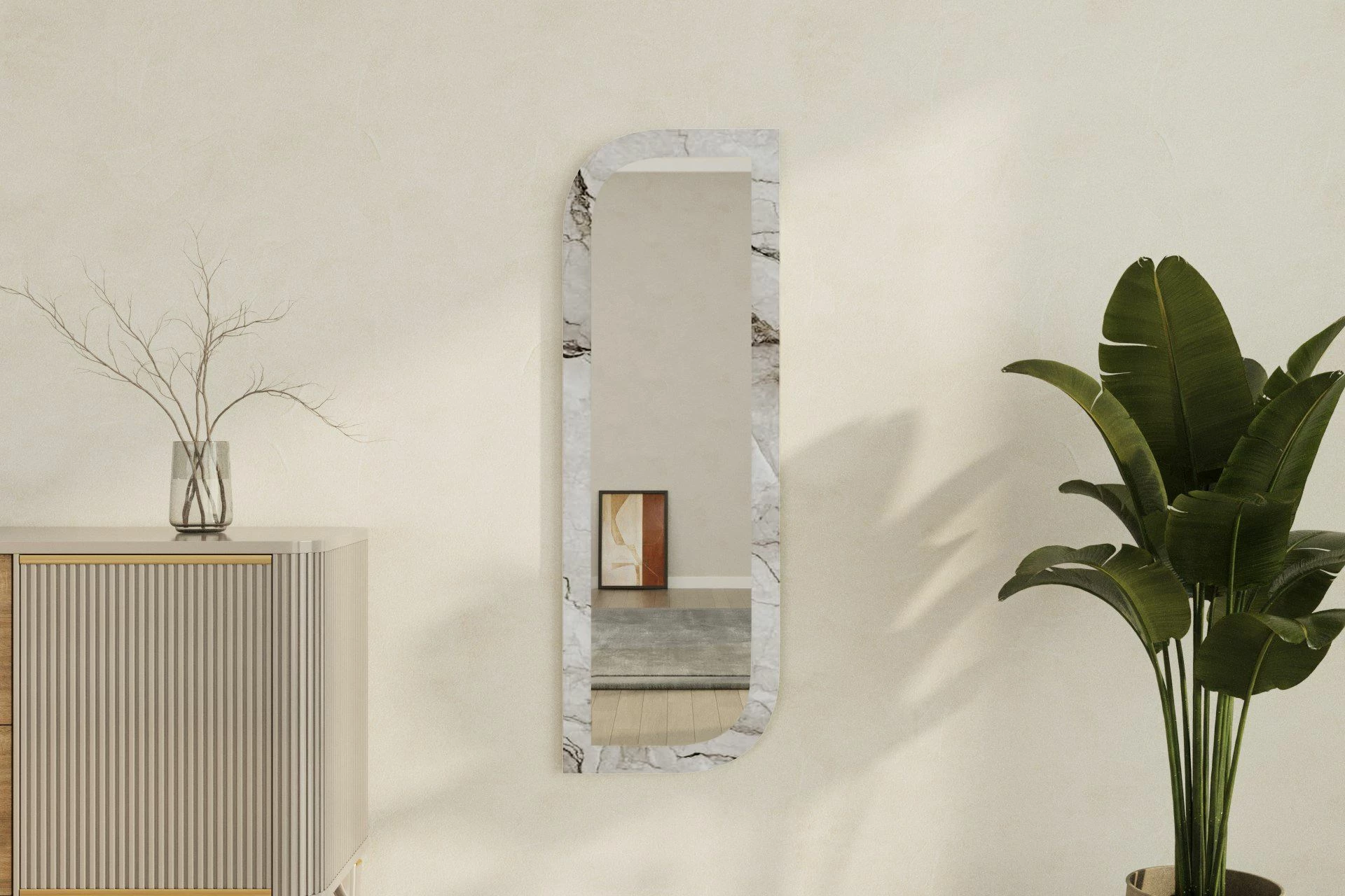 Pasqyrë Hanah Home, Arni, ngjyrë Ephesus dhe mermeri, 40x120cm