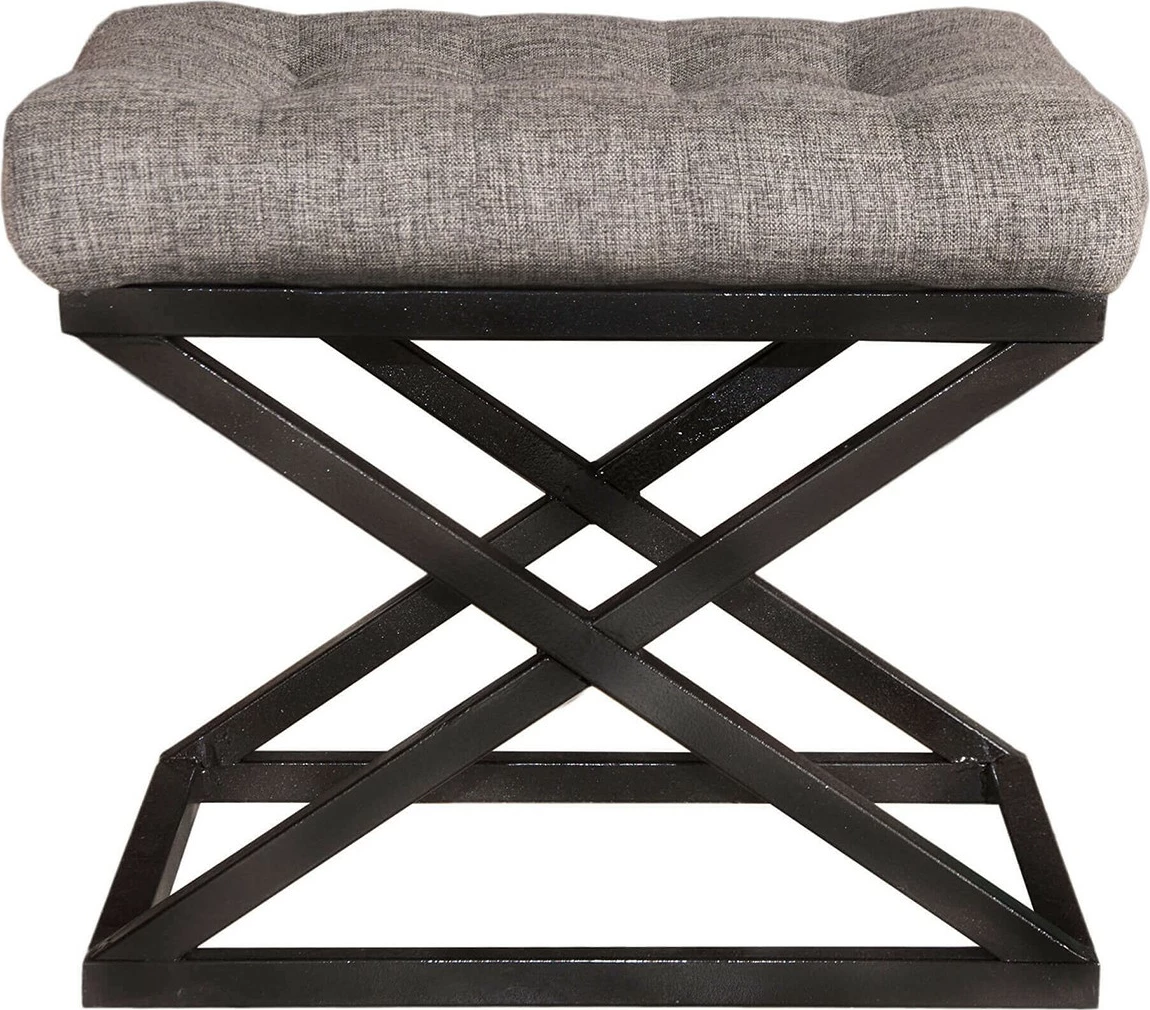 Puf Atelier del Sofa, këmbë kryq, e zezë, gri