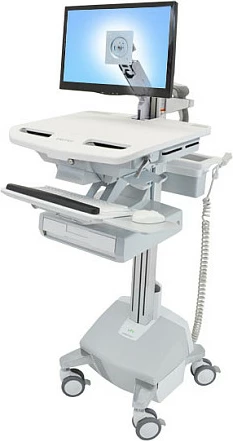 Karrocë multimediale Ergotron StyleView, për monitor deri 24", VESA 75x75/100x100, 15 kg, gri/bardhë