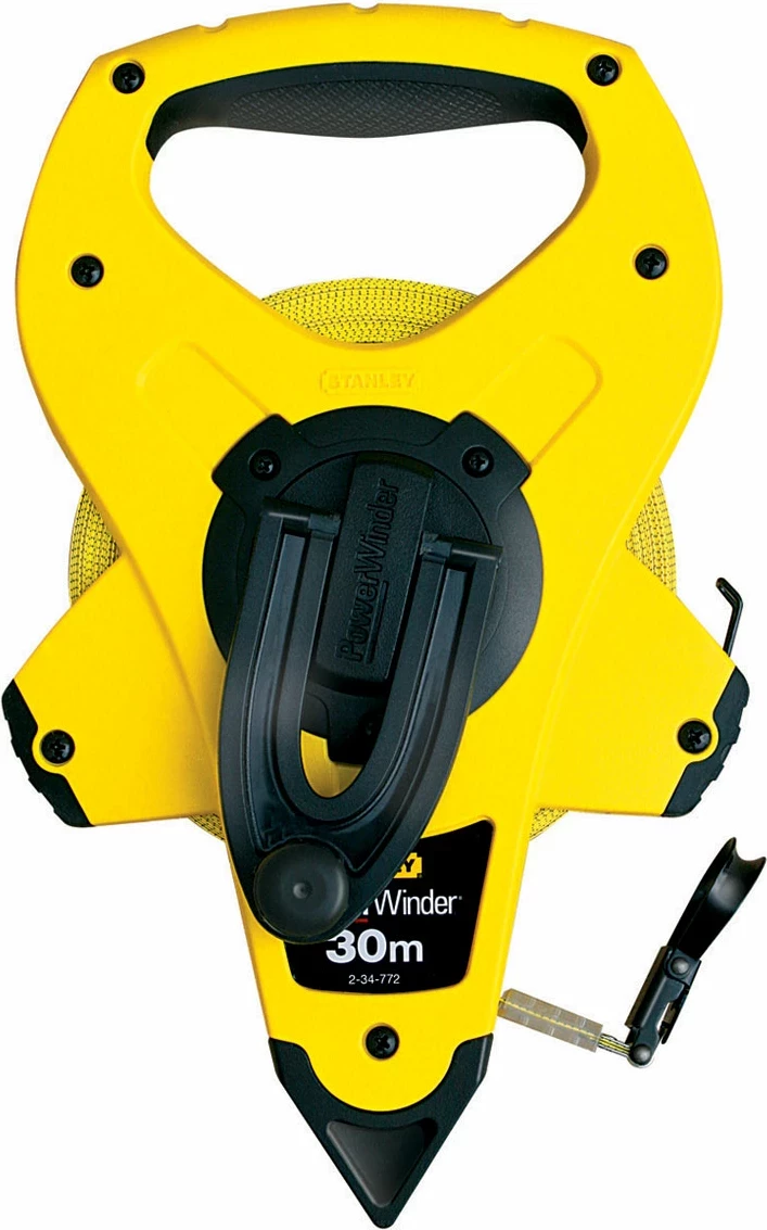 Metër shirit Stanley PowerWinder 2-34-772, 30 m fiberglas, 13 mm, mm/in, raport 3:1, verdhë/zi