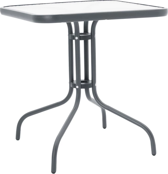 Tavolinë me karrige Watson-Confidence set prej 3 copash metal ngjyrë qymyr 70x70x70cm