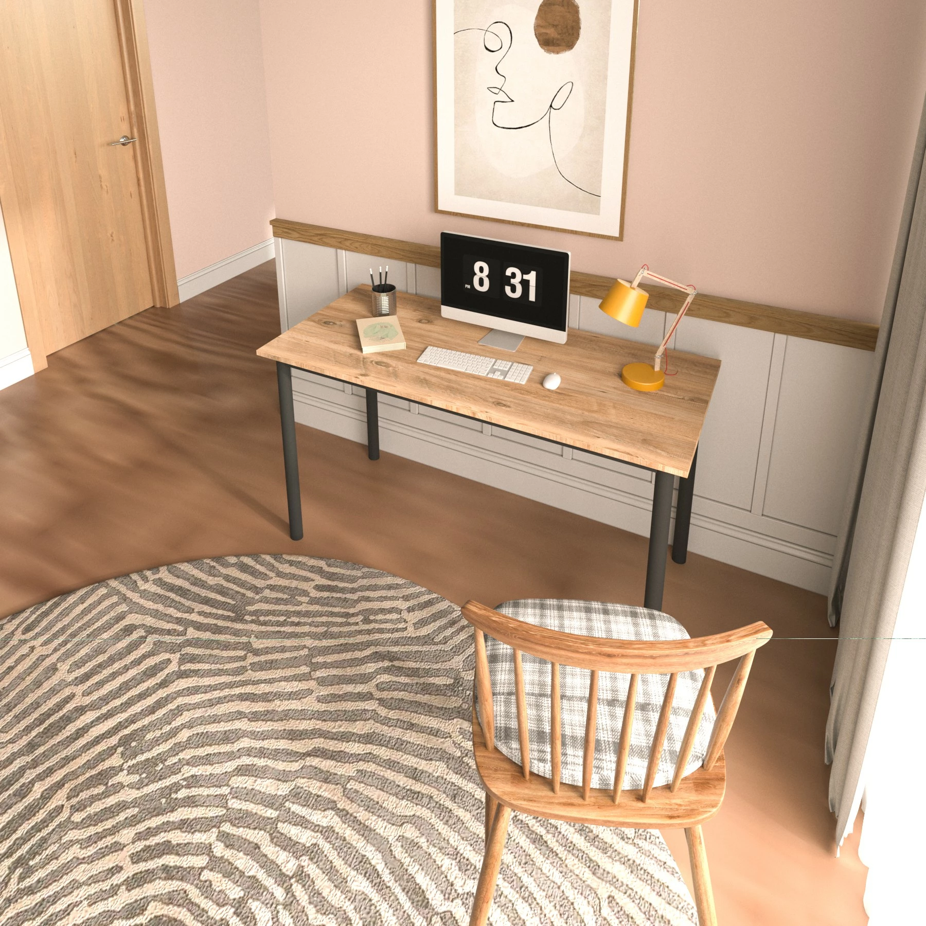 Tavolinë pune Viva, ngjyrë e zezë, 87x47cm