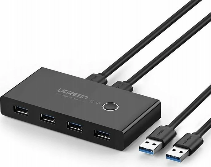 Switch Ugreen US216 (30768), 4x USB 3.2 Gen1, për 2 kompjuter, 10 Gbps, i zi