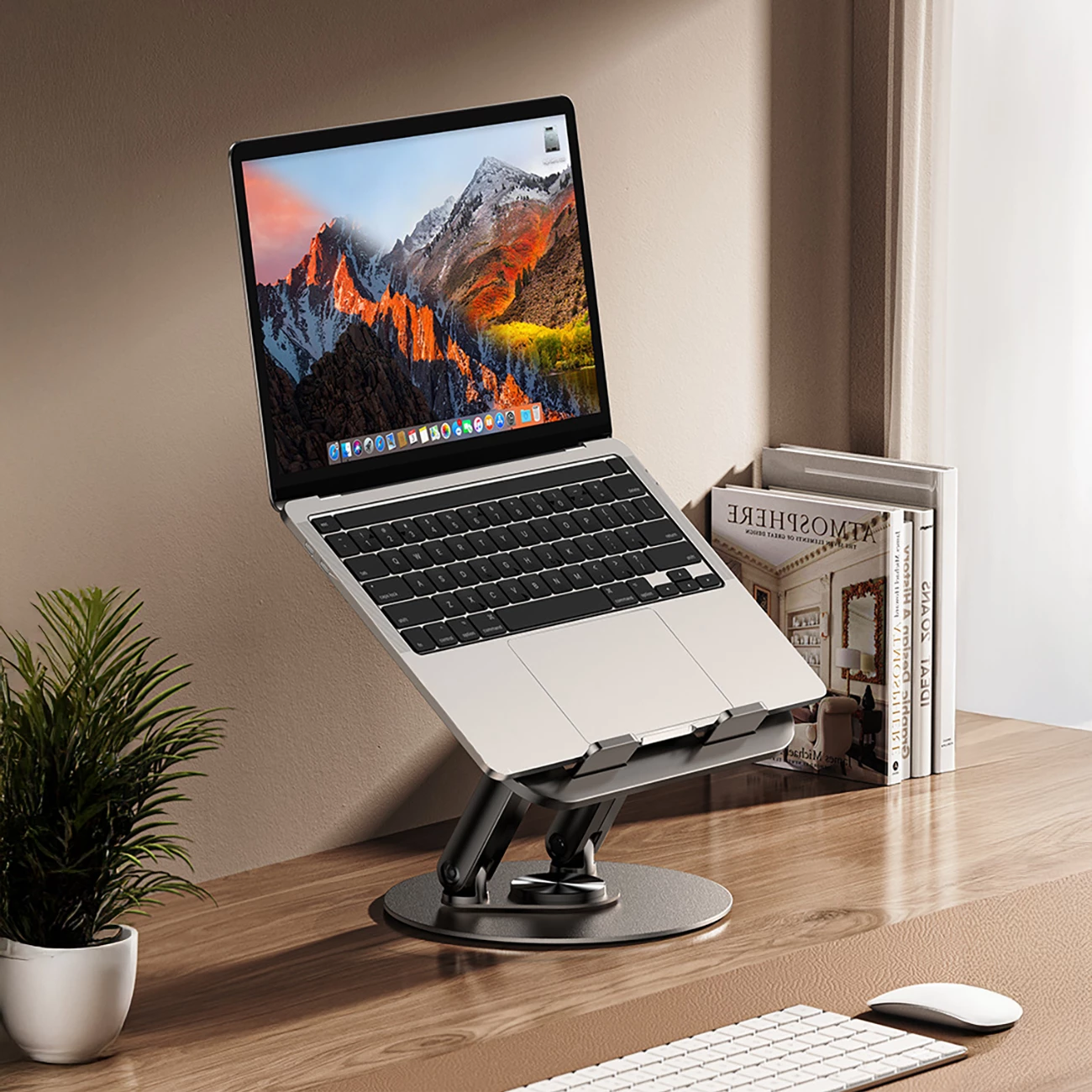 Mbajtëse rrotulluese për laptop dhe tablet Wozinsky WRS-K75, e palosshme, kënd i rregullueshëm, e zezë, në kuti