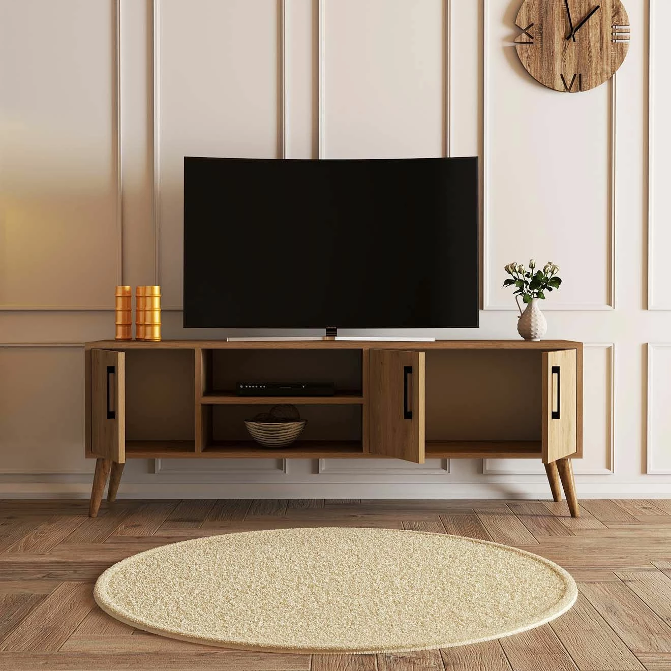 Komodë TV Exxen, ngjyrë lisi, 150x52x34 cm