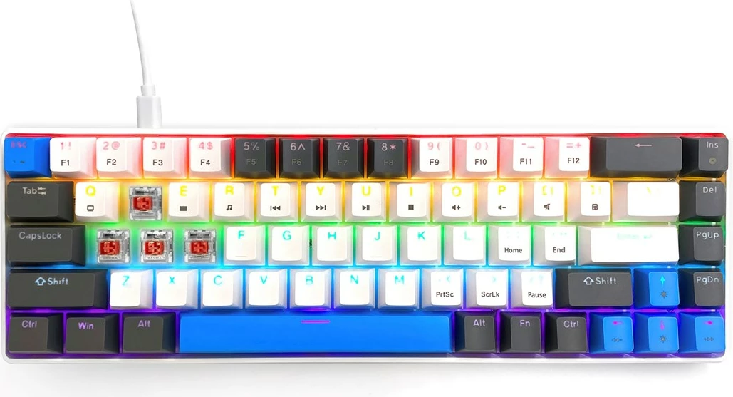 Tastierë mekanike Media tech RED CORE MX60 MT1259, 60%, me ndriçim shumëngjyrësh