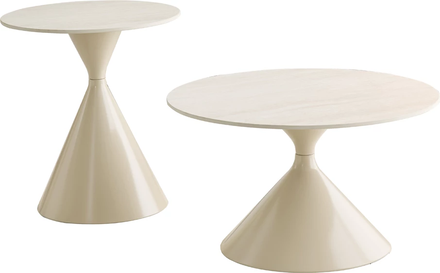 Set tavolinash kafeje PIETRA, krem, 2 copë, 70x70x40cm