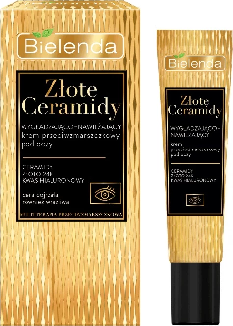 Krem për sy për femra Bielenda Golden Ceramides Smoothing and Moisturizing Anti-Wrinkle, 15ml