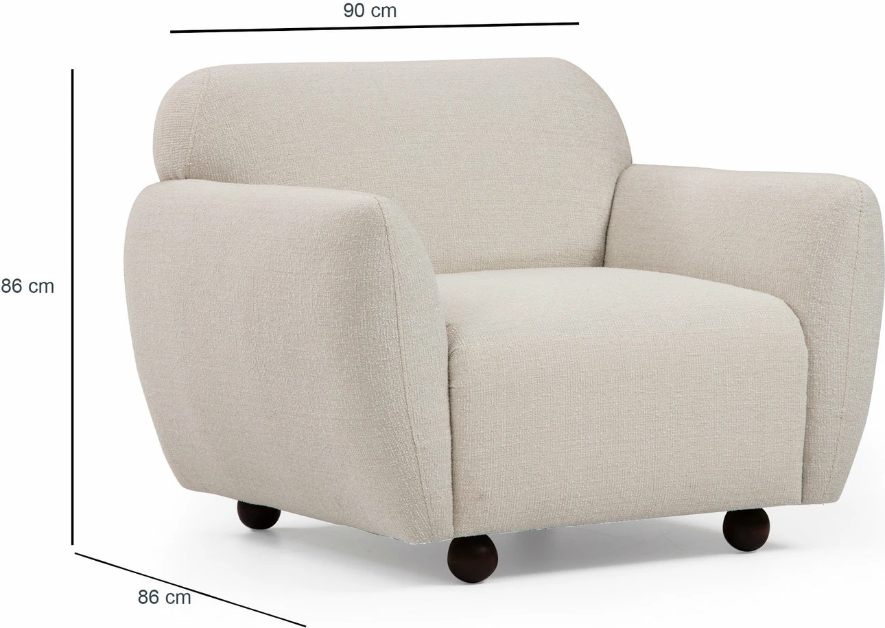 Karrige krahu Eddy, krem, Atelier del Sofa