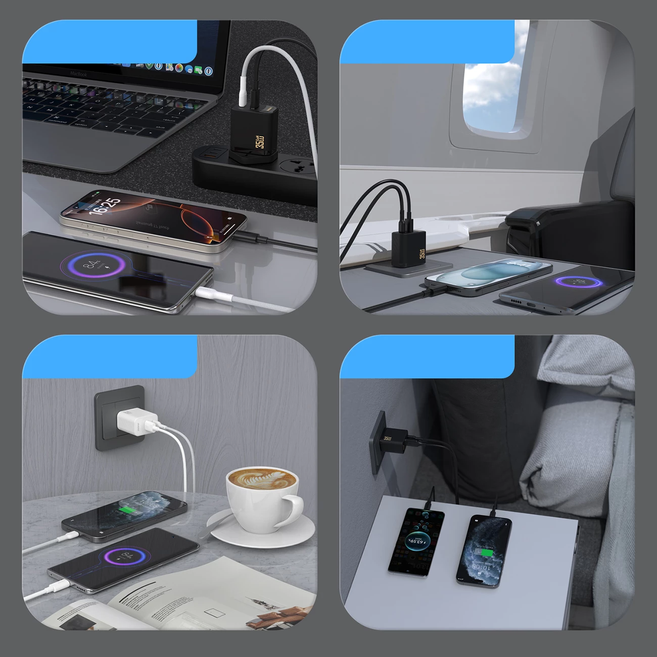 Karikues muri GaN, Dudao A27 MaxC, 35W, 2 porta (USB-C + USB-A), PD, prizë EU, pa kabllo, i zi