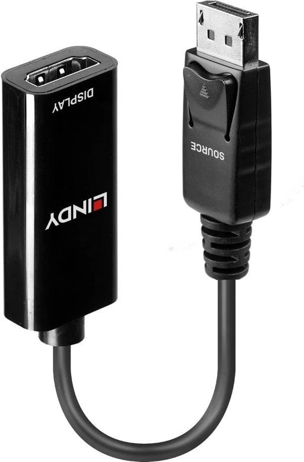 Adapter Lindy DisplayPort në HDMI, i zi