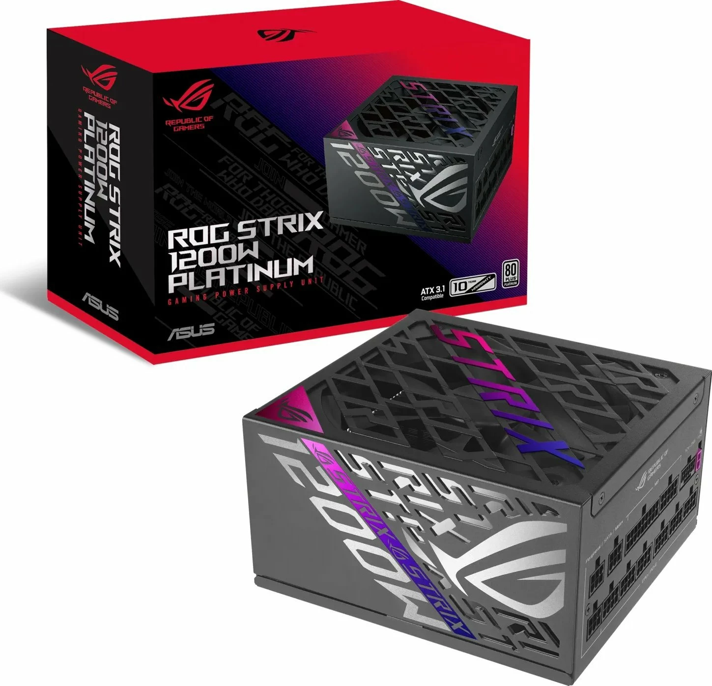 Furnizues energjie Asus ROG Strix Platinum 1200W, ATX 3.1, 80 Plus Platinum, fully modular, 90YE00W0-B0NA00, i zi