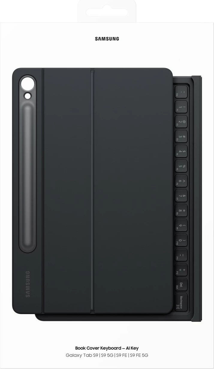Mbështjellës tastierë Samsung EF-DX725, QWERTZ, Galaxy Tab S9, Galaxy Tab S9 FE, e zezë