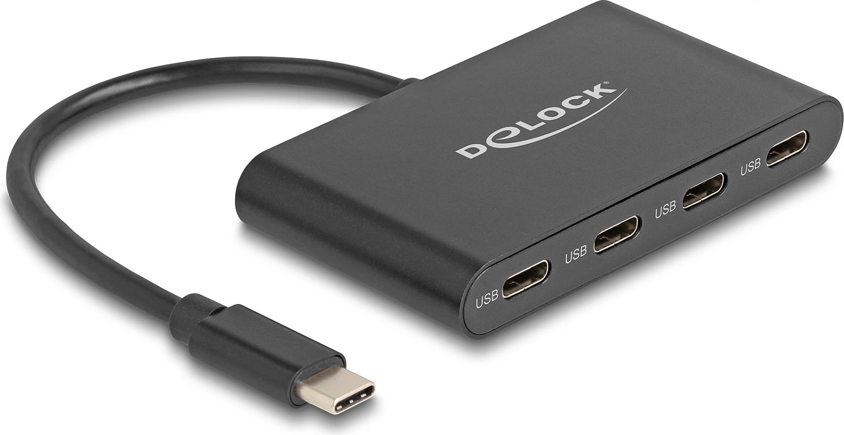 USB-C Hub DeLOCK, 4x USB-C, USB 3.2 Gen 2 10 Gbps, alumini, i zi