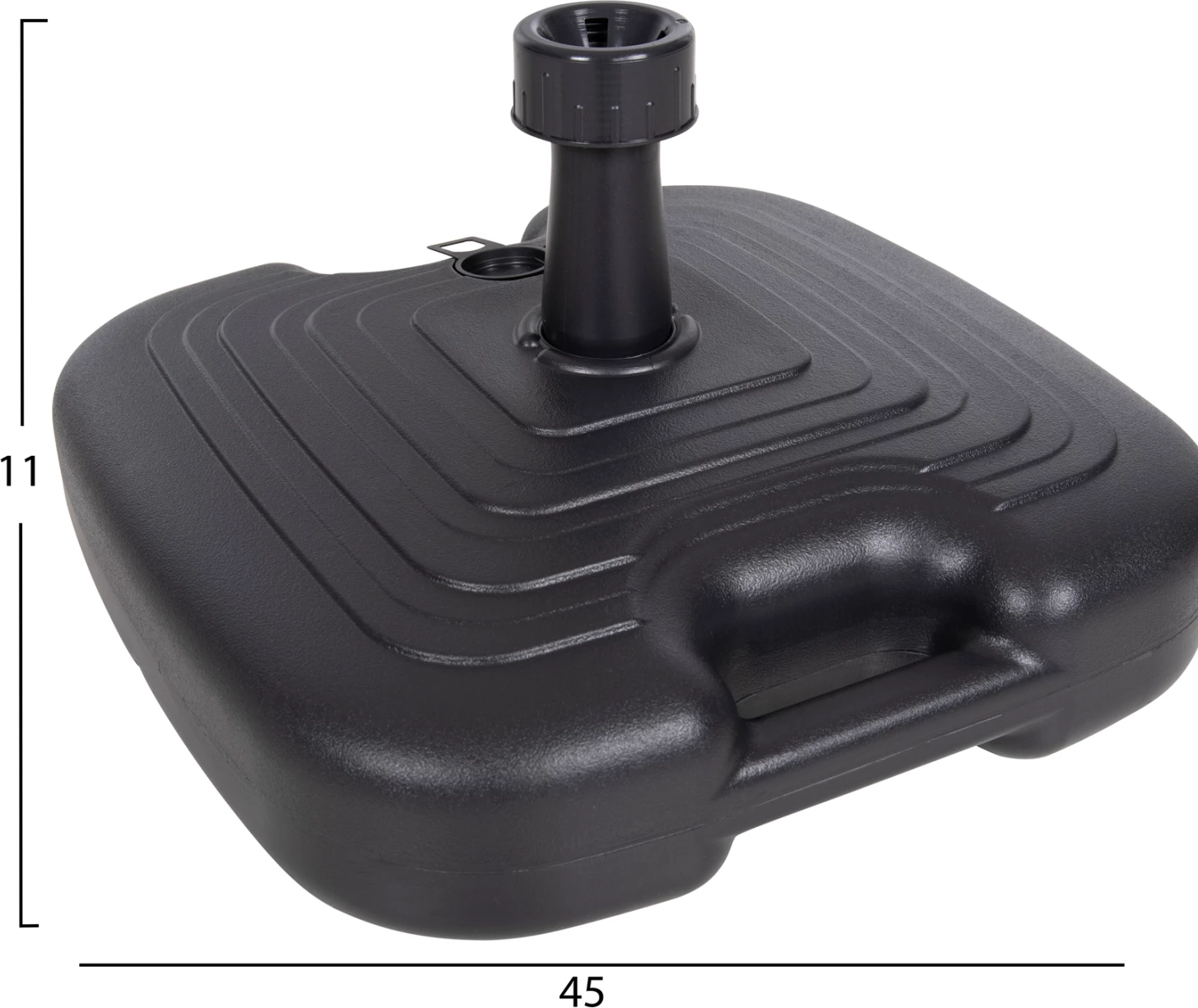 Bazë plastike për ombrellë me dorezë, SOLBAS FH6112.02, ngjyrë antracit, për shtyllë 20/38mm, 45x11H cm