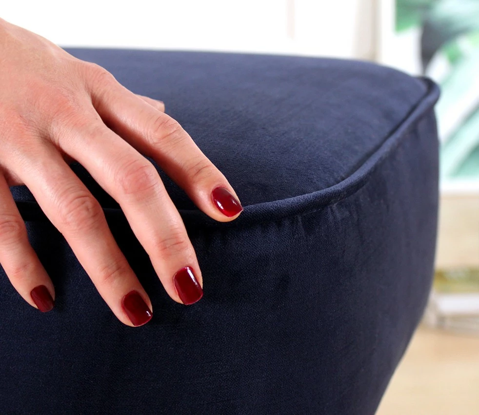 Puf Atelier del Sofa, Moouv 7084, kadife, ngjyrë blu e errët