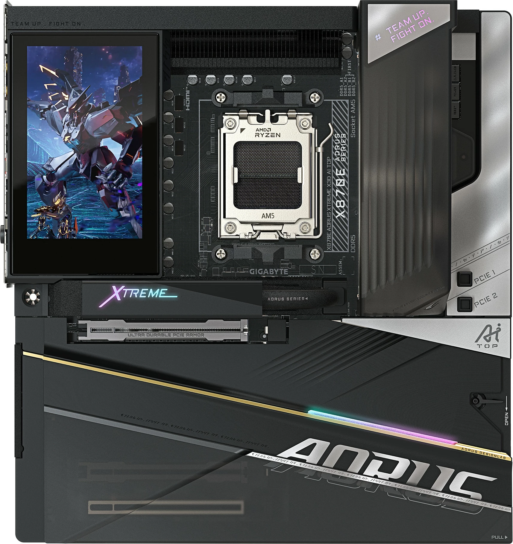 Pllakë amë Gigabyte X870E AORUS XTREME X3D AI TOP, Socket AM5, DDR5 deri 9000MHz (OC), Wi‑Fi 7, 10GbE, USB4, ATX, e zezë