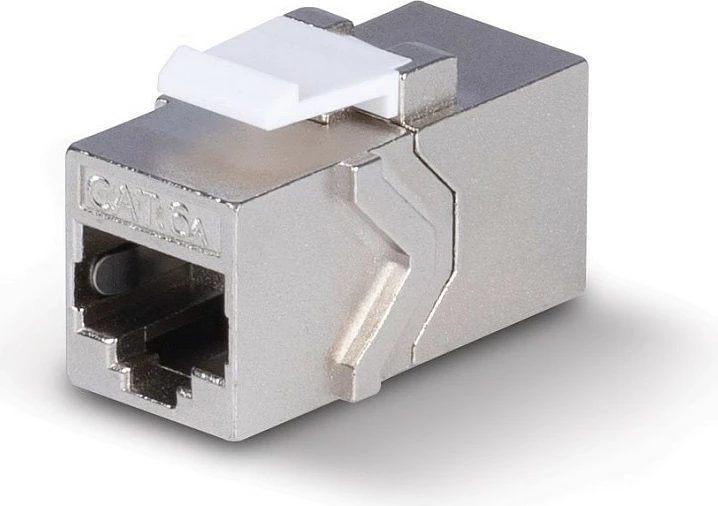 Kupler Keystone RJ45 LINDY Cat6A, femër-femër, i ekranizum, argjendtë