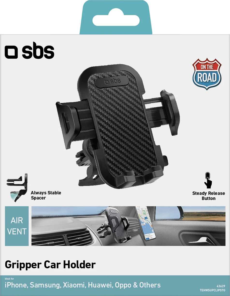 Mbajtës për celular SBS TEHWSUPCLIPSTG për grilë ajri, i zi