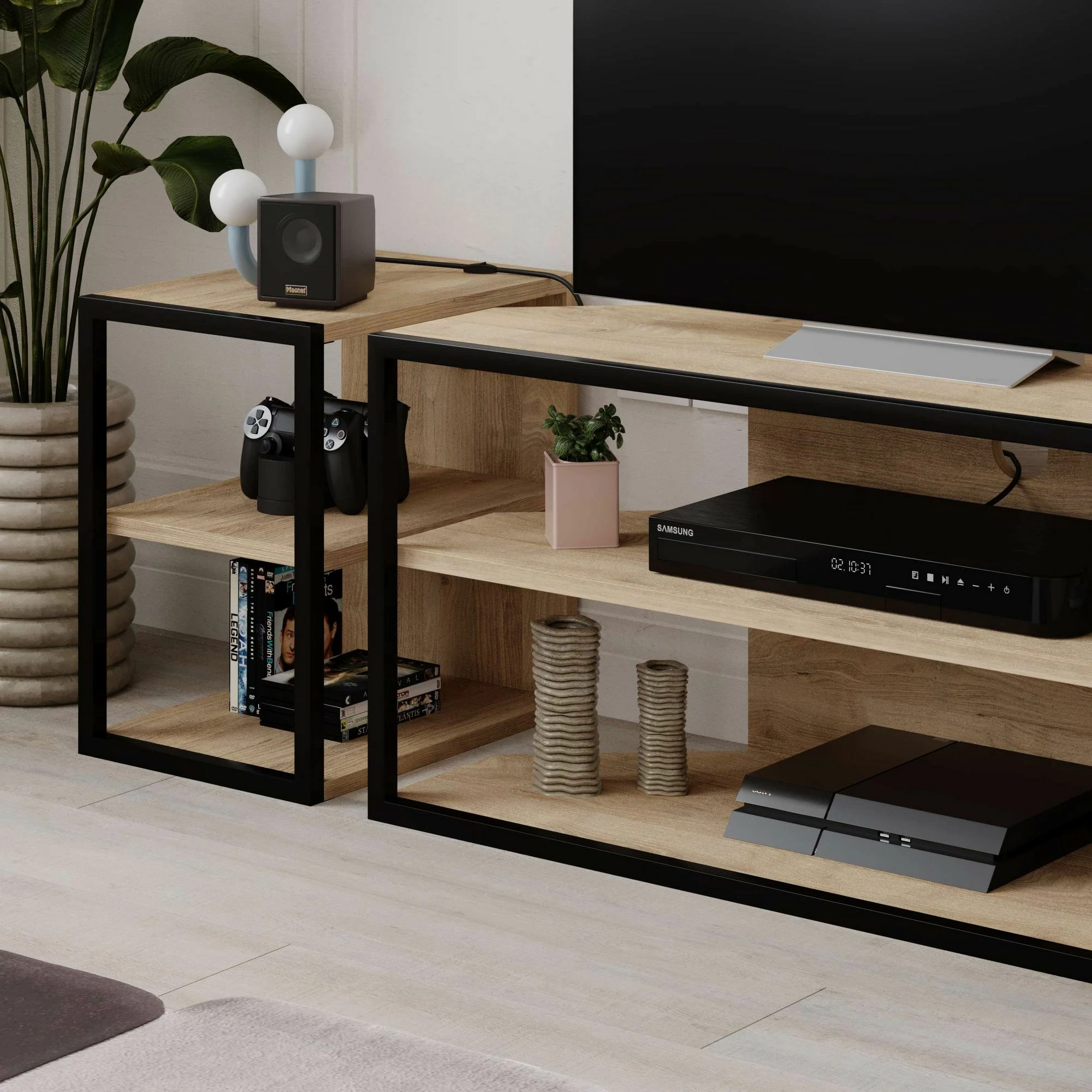 Komodë TV Skye Decor, ngjyrë lisi Sapphire Oak