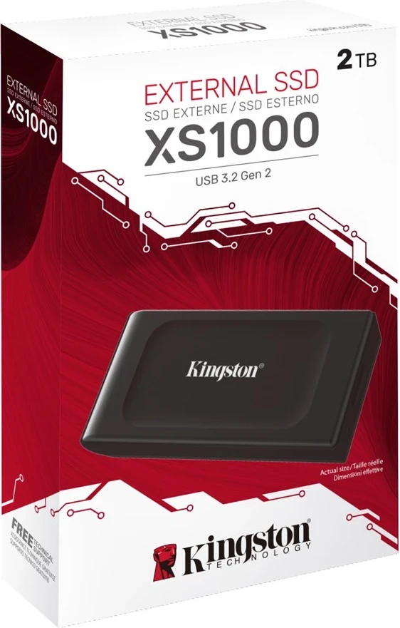 SSD Portativ Kingston XS1000, 2TB, USB 3.2 Gen 2