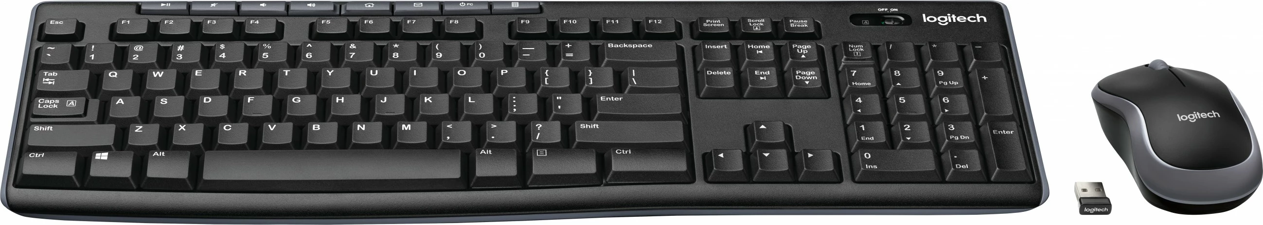 Komplet tastierë dhe maus Logitech MK270, Wireless, USB, QWERTY, Ngjyrë e zezë