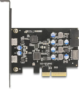 Kartë zgjerimi PCIe USB-C DeLOCK 90345, PCIe 3.0, 2x USB-C 10 Gbit/s, e zezë