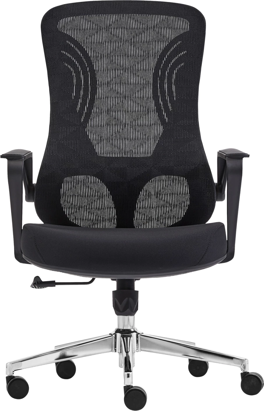 Karrige zyre DECIFER FH1212.01, rrjetë e zezë, bazë kromi, 61x60x110cm