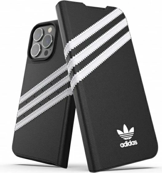 Mbështjellës Adidas OR Booklet Case PU për iPhone 13/13 Pro 6.1", zi-bardhë