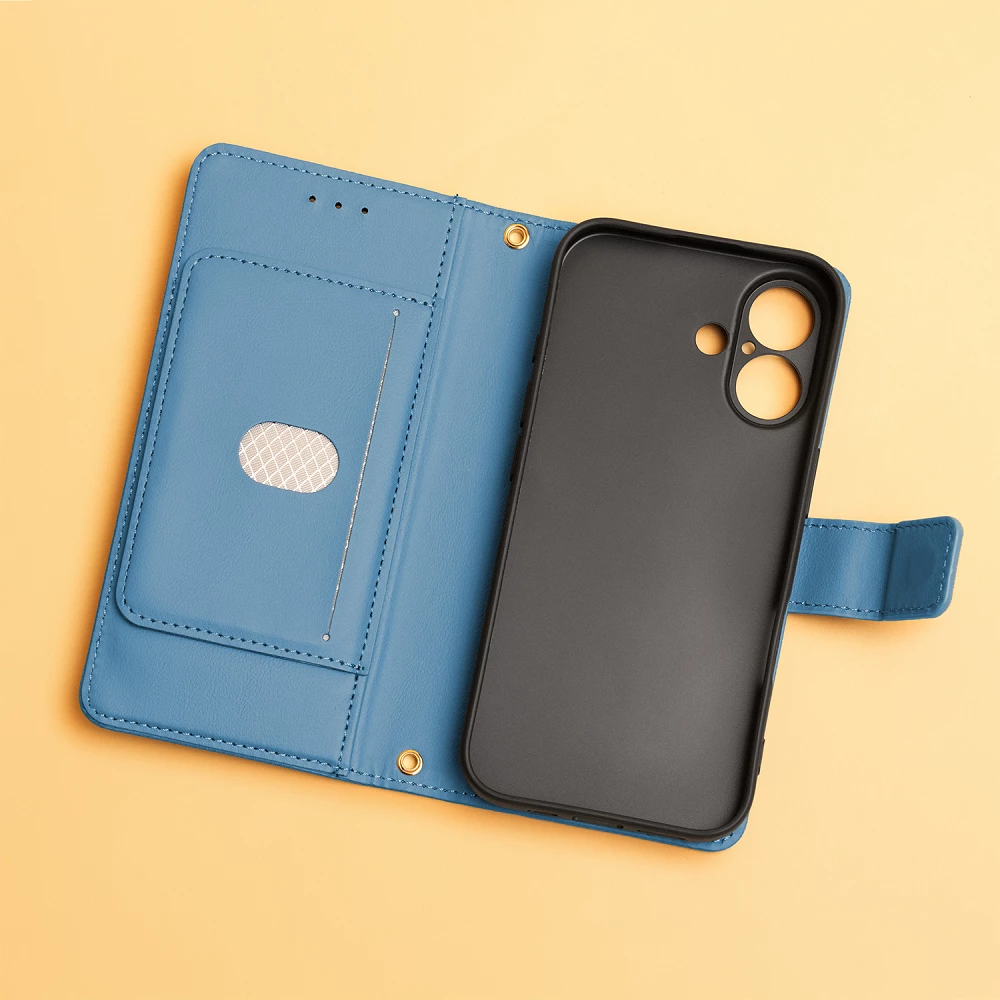 Mbështjellës ONASI Wallet Neo Wallet për Samsung Galaxy S26 5G, flip cover, me xhepa për karta, mbyllje magnetike, funksion stand, blu