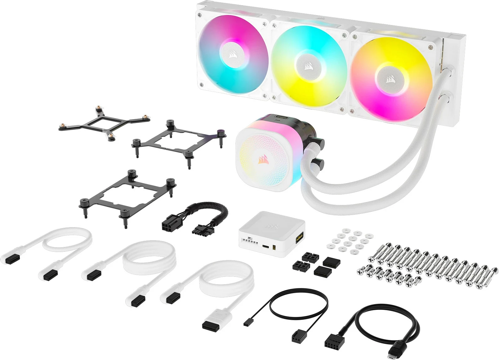 Ftohës uji AiO Corsair iCUE LINK Titan 360 RX RGB, 360mm, i bardhë