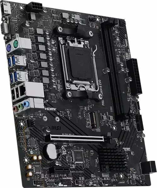 Pllakë amë MSI PRO A620AM-B, AM5, mATX, DDR5 deri 128GB, 2x DIMM, HDMI + VGA, 2.5GbE