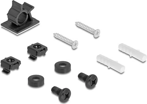 Kuti lidhëse DeLOCK Easy 45, mbajtës modulash për mur/tavolinë, 4 porta (22.5×45 mm) / 2 porta (45×45 mm), metal, e zezë