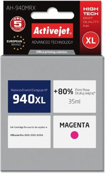 kartrix boje ACTIVEJET 940XL (HP 940XL C4908AE) 35 ml, AH-940MRX, magenta