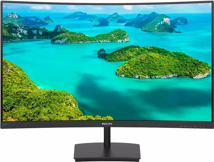 Monitor Philips 241E1SC 24\" FHD VA 75Hz Curved 1500R FreeSync, zi