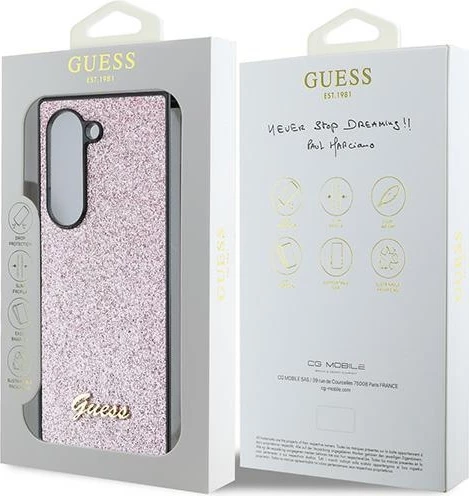 Mbështjellës Guess 4G Glitter Script për Samsung Galaxy Z Fold 6, Rozë