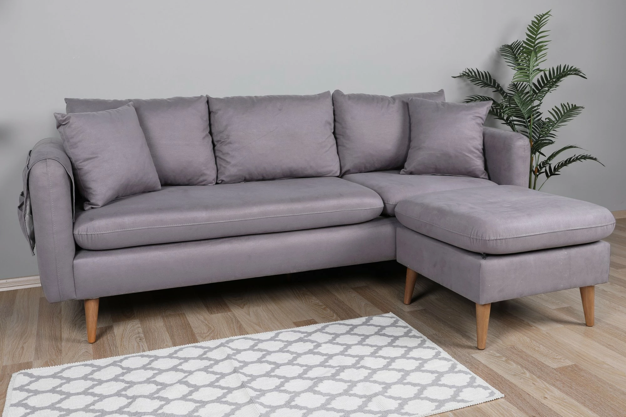 Këndoll sofaje Atelier del Sofa, Sofia kënd i djathtë, ngjyrë gri