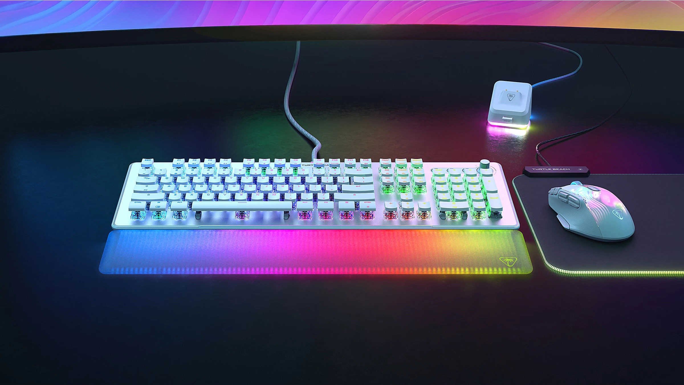 Tastierë gaming Turtle Beach Vulcan II Max, RGB, e bardhë