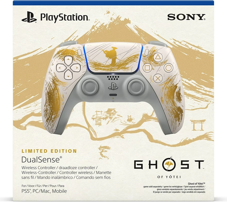 Gamepad Sony DualSense Ghost of Yotei Limited Edition, për PlayStation 5, Bardhë/Ar