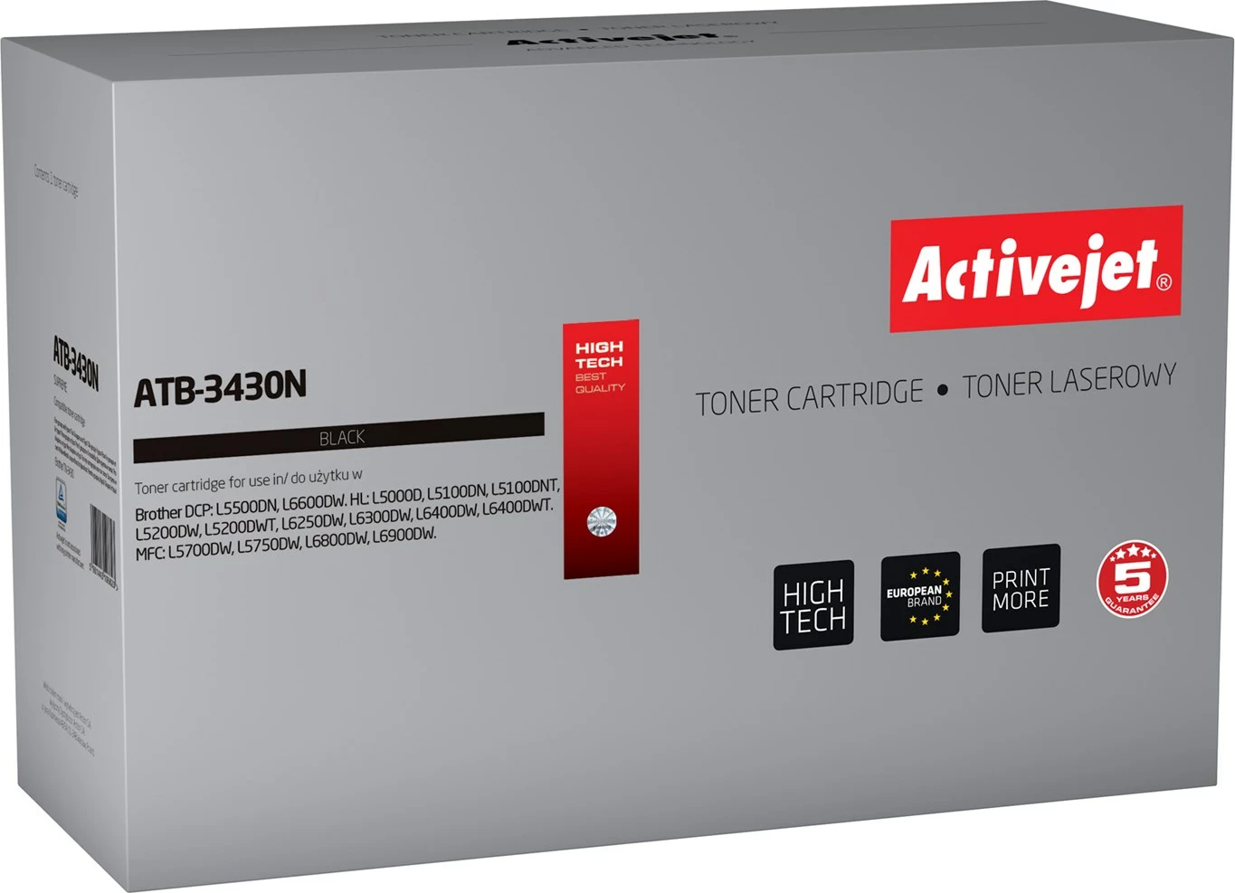 Toner zëvendësues Activejet ATB-3430N për printer Brother, i zi