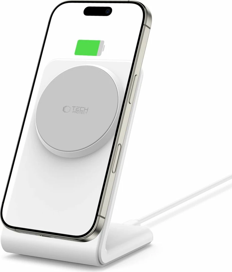 Karikues wireless Tech-Protect QI15W-A38 me MagSafe, i bardhë