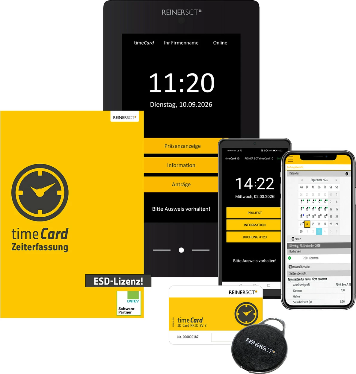 Softuer evidencë orari REINER SCT timeCard, licencë vjetore ESD, deri 50 punëtorë