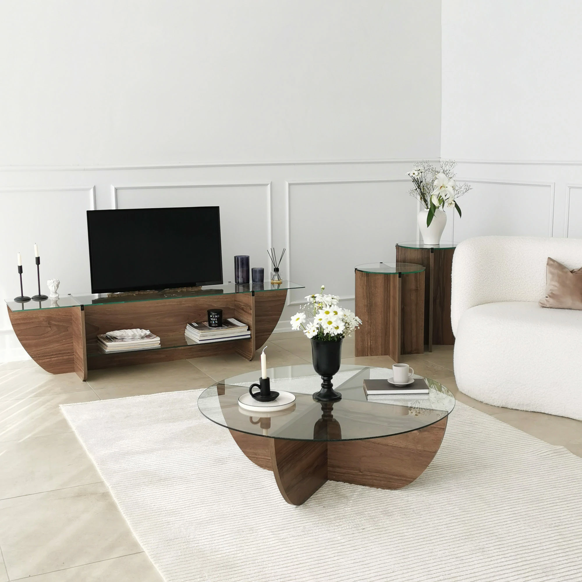 Komodë TV Hanah Home, model Lily, ngjyrë arre