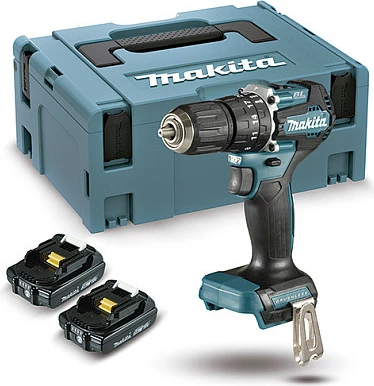 Shpuese-vidhosëse me bateri Makita DHP487RAJ, 18V Li-Ion, Brushless, 40 Nm, zezë/turkeze