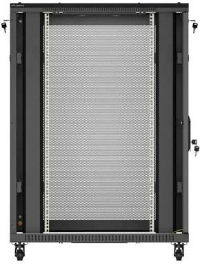 Kasë rack LANBERG 19" 22U 800x1200mm, me ventilatorë, e zezë