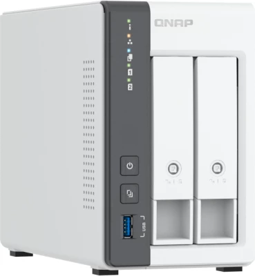 NAS server QNAP TS-216G, 2-bay (2 disqe), 4GB RAM, 2.5GbE, bardhë