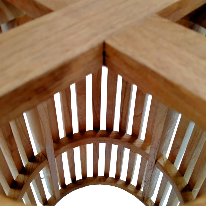 Baza për tavolinë bar për përdorim të brendshëm, dru mindi, ngjyrë natyrale, D60x90cm